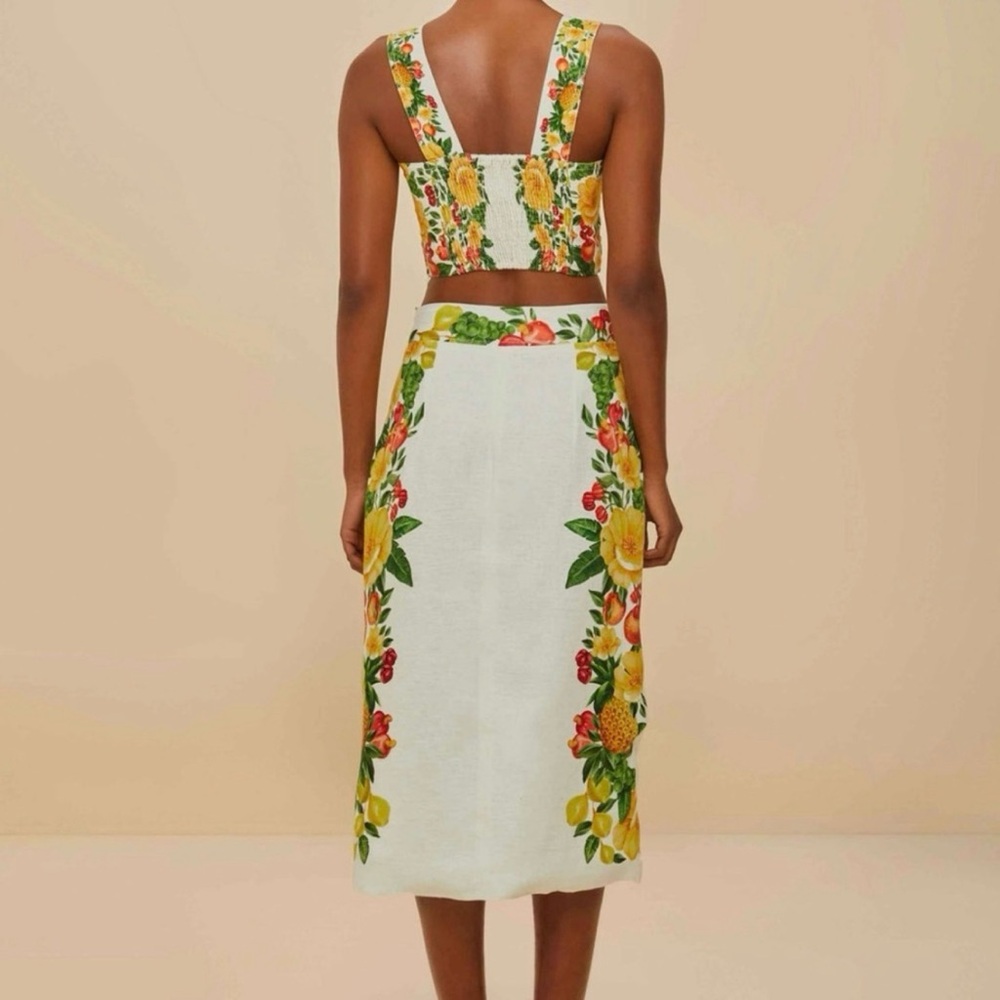 FARM Rio Off-White Picnic Flowers Skirt M - Picture 3 of 3